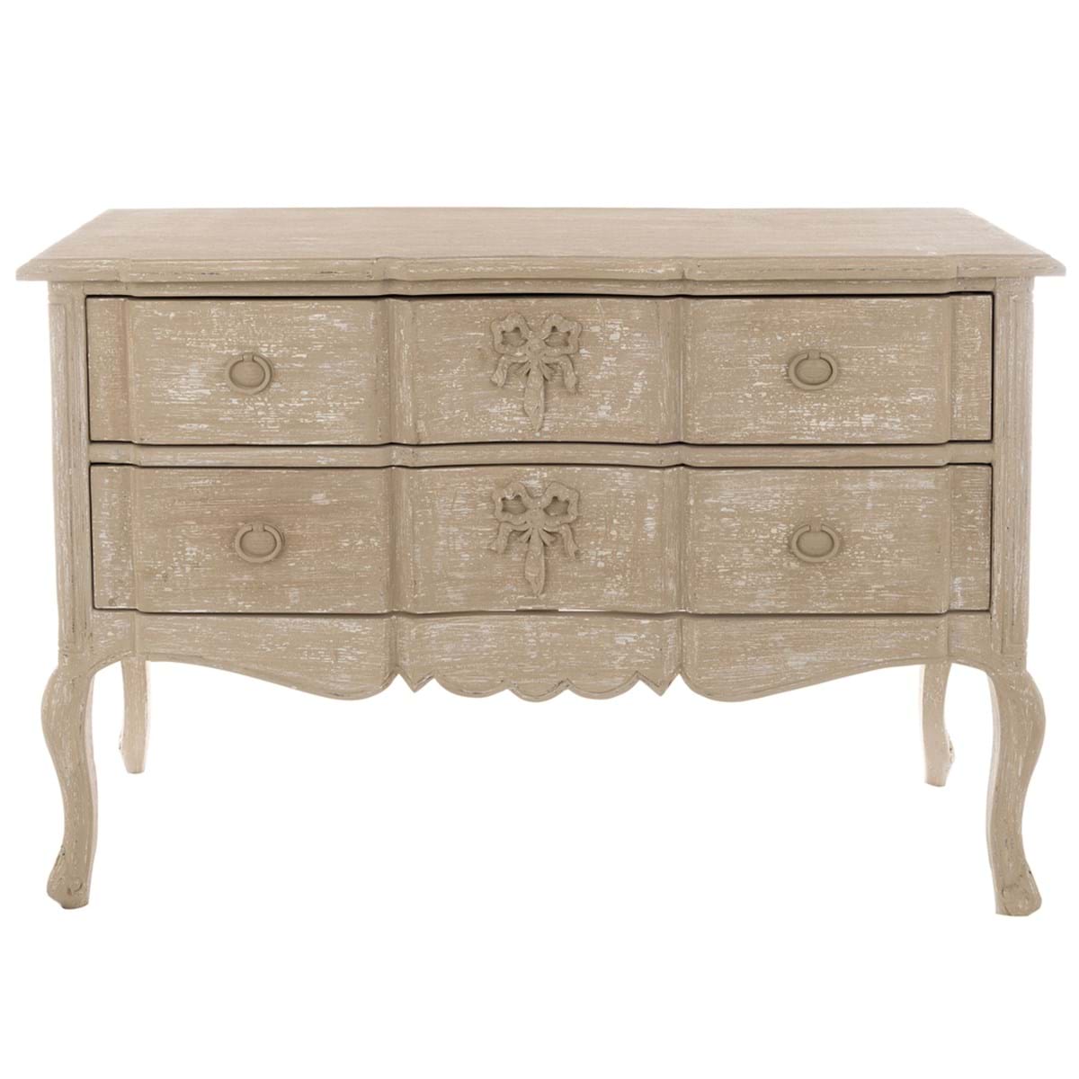 Trittico como e due comodini in legno decape beige - 120x81x51+60x40x61 cm - Blanc Mariclo
